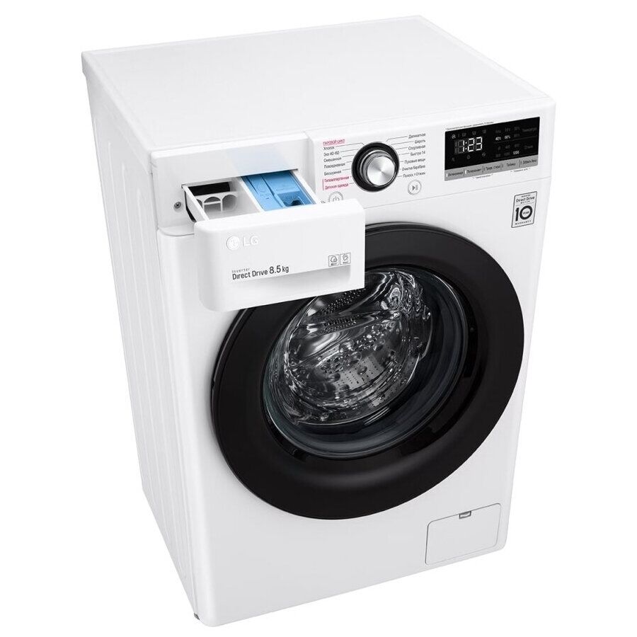 Стиральная машина LG F2V3GS6W класс: A загр.фронтальная макс.:8.5кг белый инвертер