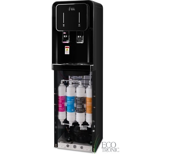 Пурифайер для воды ECOTRONIC A60-U4L напольный, нагрев/охлаждение компрессорное, 2 крана, черный