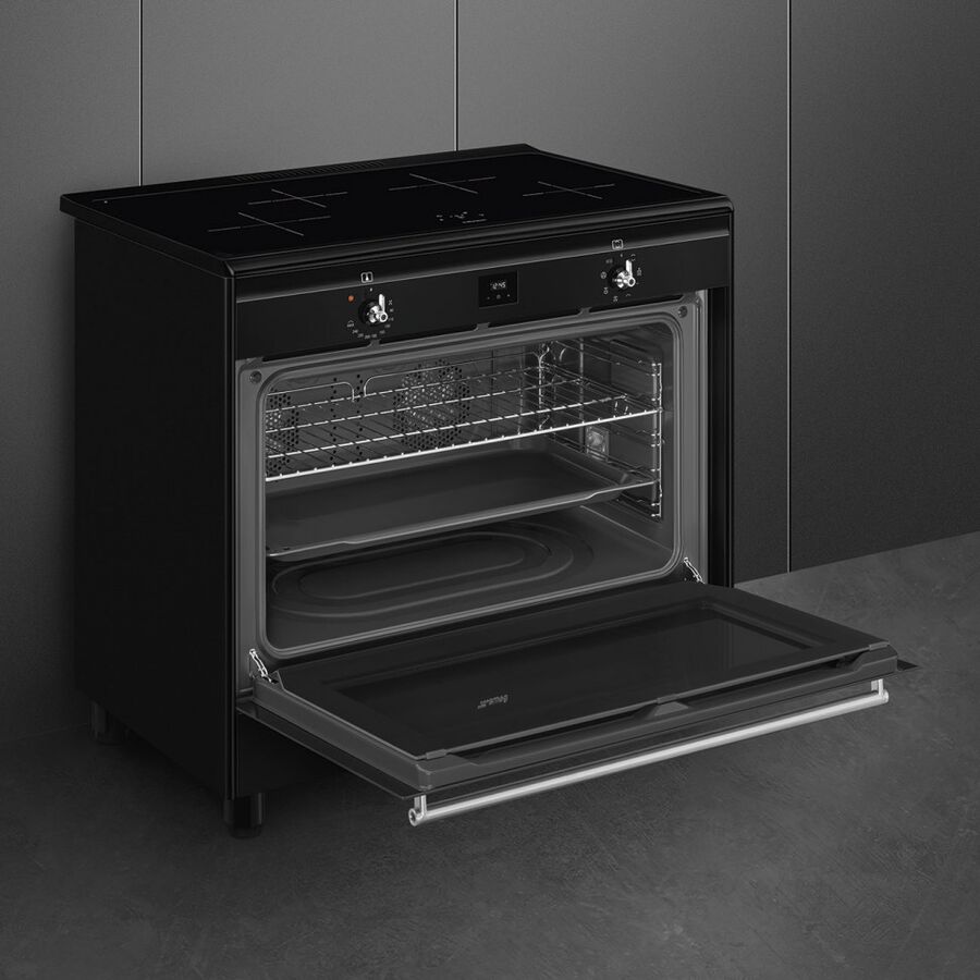 Варочный центр Smeg CX91IMBL Classica Concerto 90х60см, индукционная поверхность, электрическая духовка, 4 зоны нагрева, объем 115л