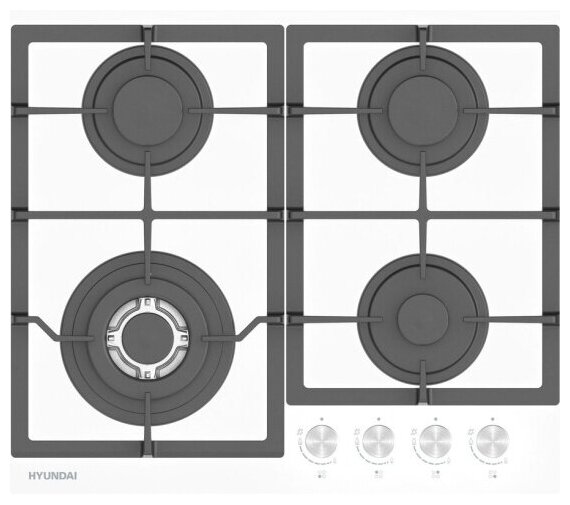Варочная поверхность газовая Hyundai HHG 6436 WG белый