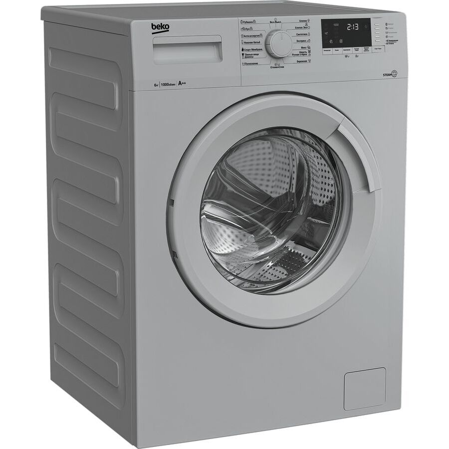 Стиральная машина Beko WSRE6512ZSS серебристая, 84х60х41,5см, 6кг
