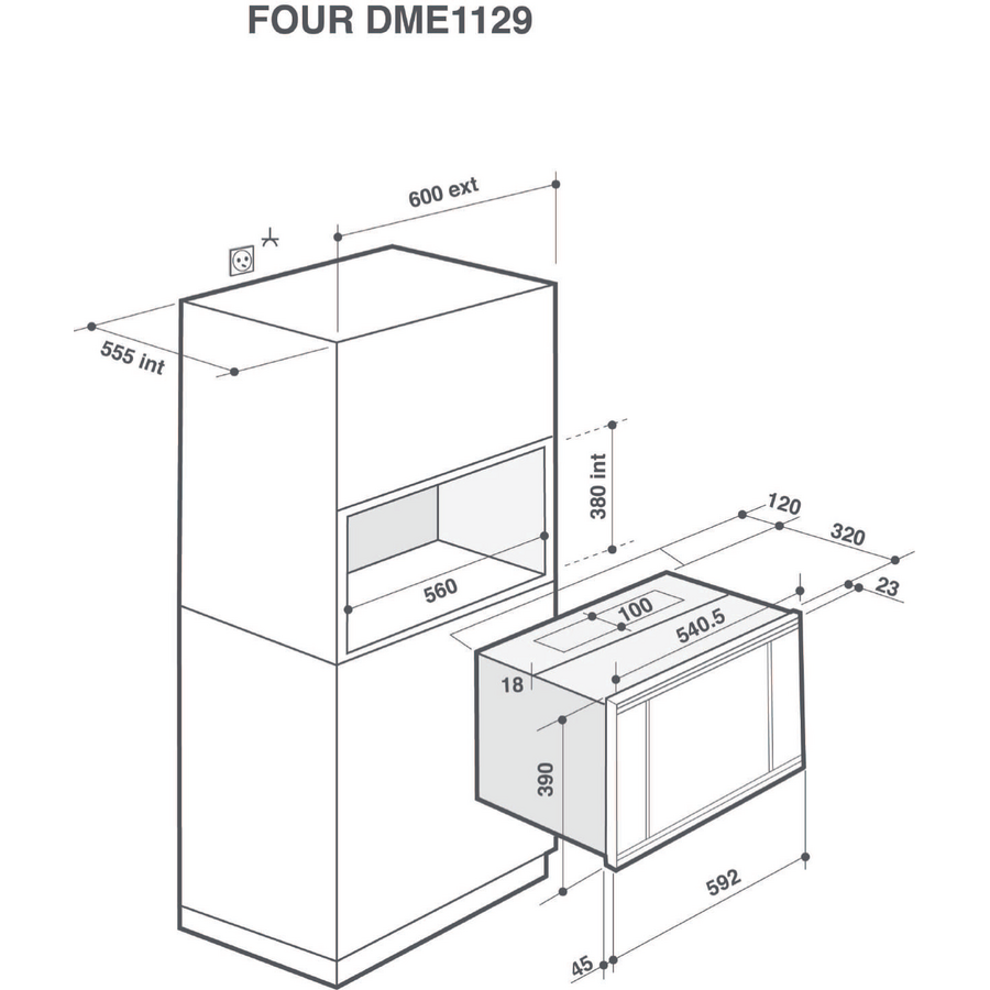 Встраиваемая микроволновая печь Brandt BMG2120B