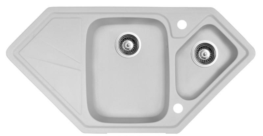 Кухонная мойка Marmorin Torro 220 613 003 Grey гранит, чаша+1/2чаши+сушка (trapezi) 980х500х190