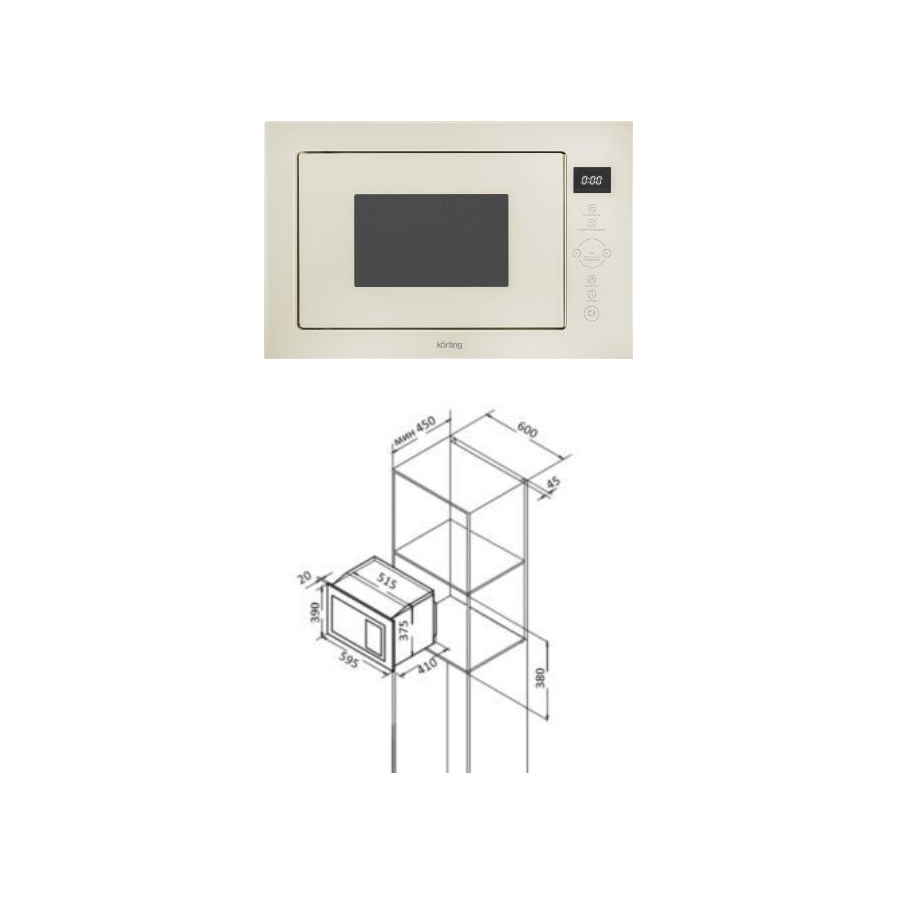 Встраиваемая микроволновая печь Korting KMI 825 TGB