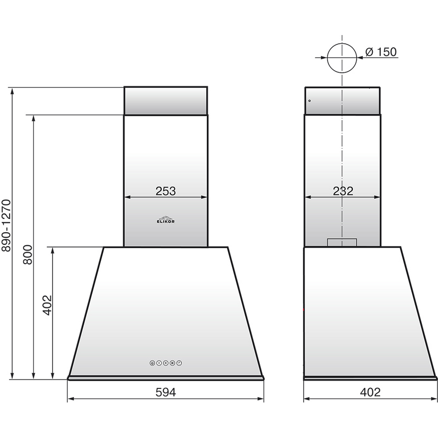 Вытяжка ELIKOR Gamma 60P-650-E3D Antrac/silv