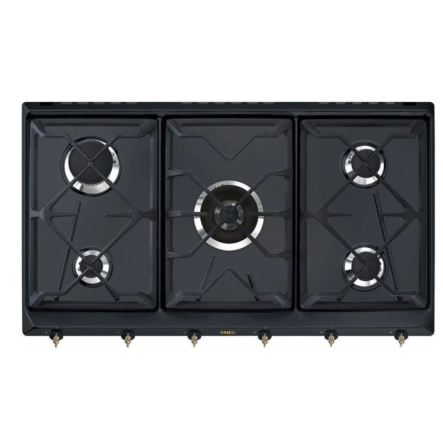 Варочная поверхность SMEG SRV896AOGH антрацит/фурнитура латунь