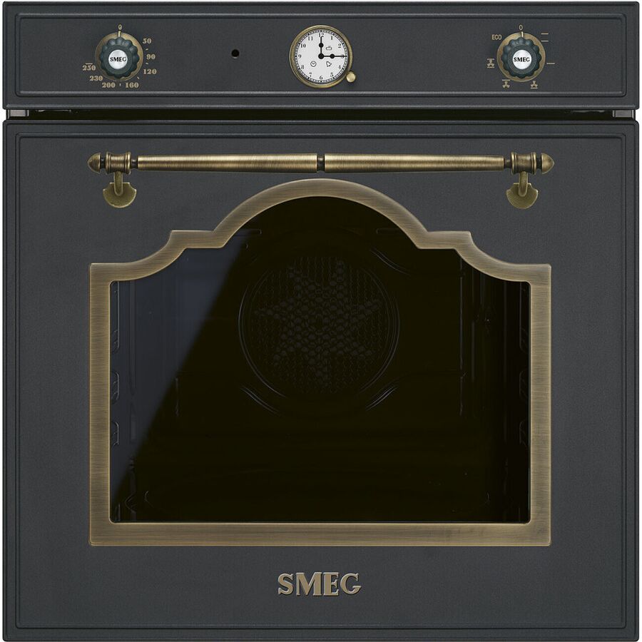 Духовой шкаф Smeg SF67C1AO многофункциональный 60см, 6 функций, антрацит, фурнитура латунная