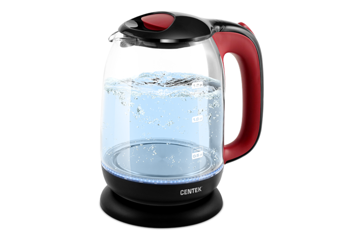 Чайник Centek CT-0034 (серый) <Vancouver> стекло, 1.8л, 2200Вт, внутренняя LED подсветка, кнопка