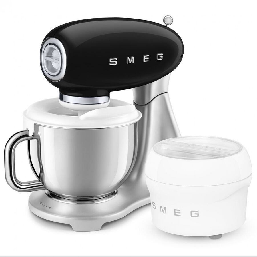 Планетарный миксер SMEG SMF04BLEU стиль 50-х гг, мощность 800Вт, объем чаши 4.8л, 10 скоростей, черный