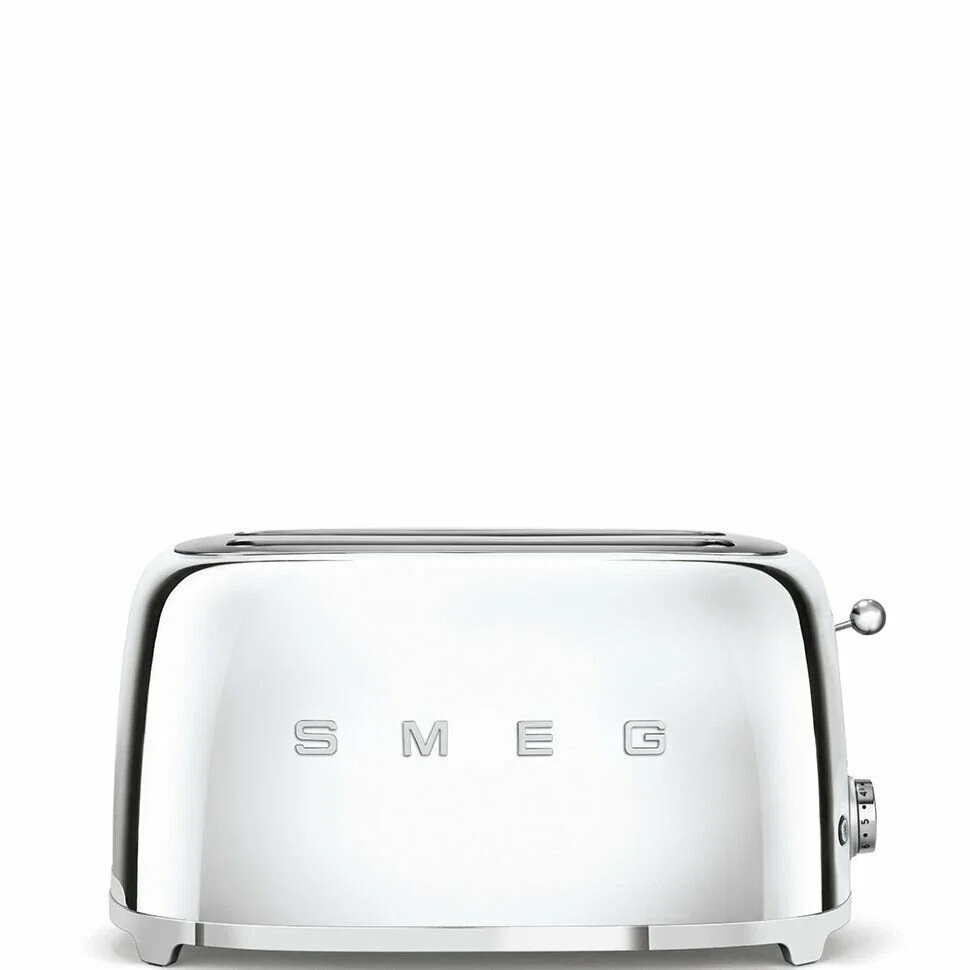 Тостер SMEG TSF02SSEU Стиль 50-х г.г, 4 ломтика, корпус из нержавеющей стали, 6 уровней поджаривания, хром
