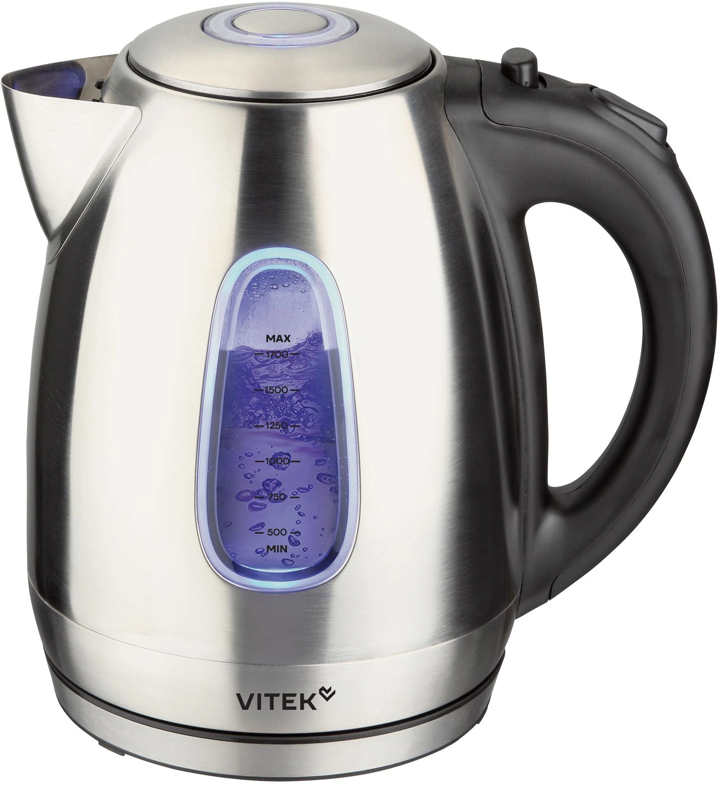 Электрочайник Vitek VT-WK1056 1.7л 2200Вт серебристый матовый/черный корпус металл