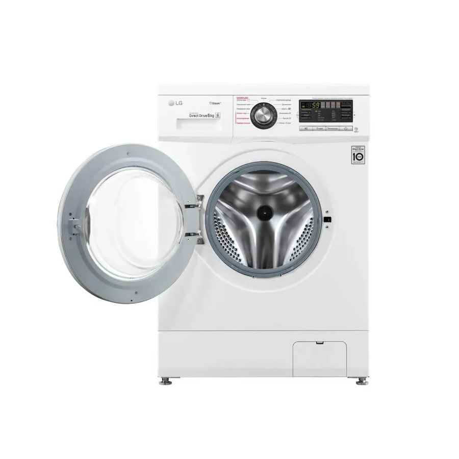 Стиральная машина LG F1296NDS1 белая 60x85x44см 1200 об/мин 6кг