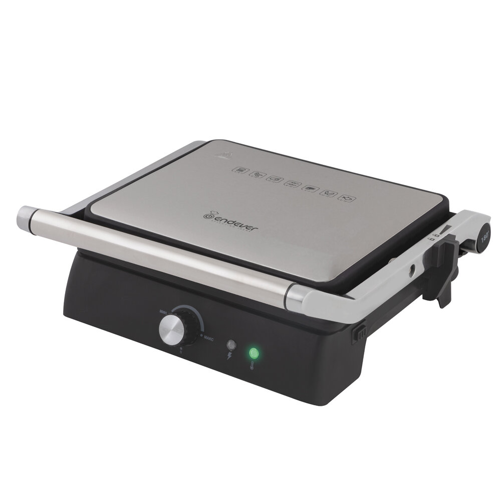 Электрогриль ENDEVER Grillmaster 225, серебристый/черный