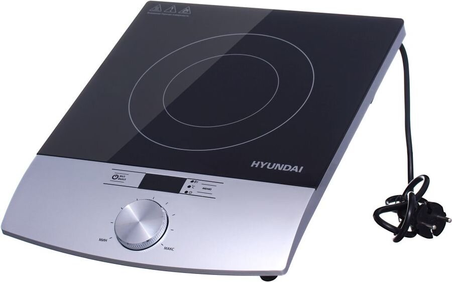 Индукционная плитка Hyundai HYC-0102 серебристый/черный