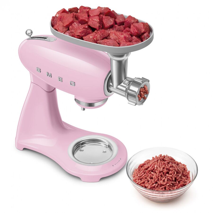 Миксер планетарный SMEG SMF05PKEU стиль 50-х гг, мощность 1000Вт, объем чаши 4.8л, 10 скоростей, розовый