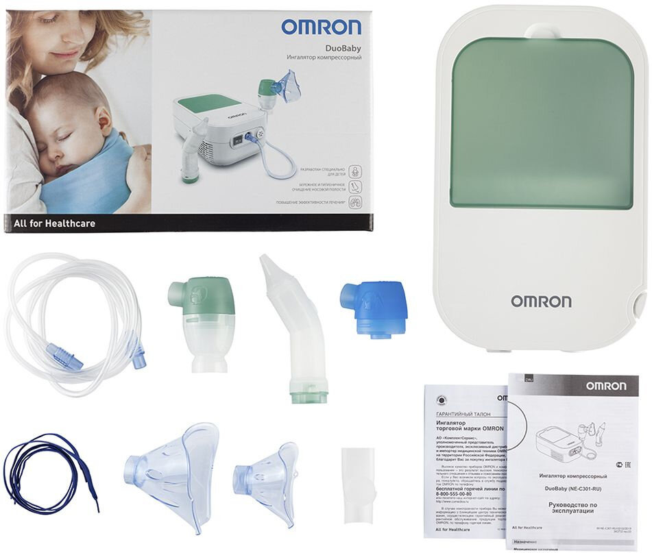 Ингалятор Omron DuoBaby (NE-301-RU) компрессорный стационарный белый