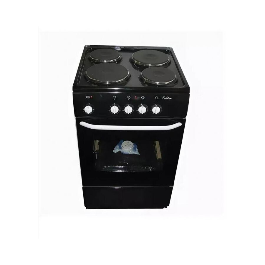 Плита Электрическая De Luxe 5004.12э черный эмаль, 85x50x50см, 4 конфорки, духовка 43л