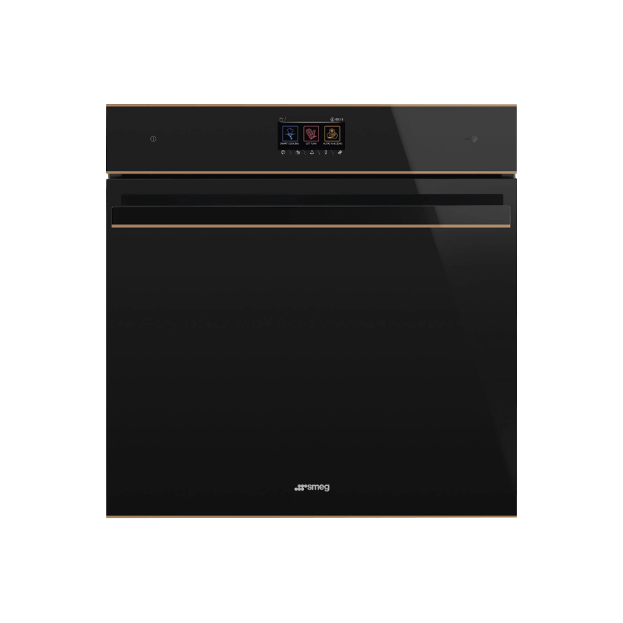 Духовой шкаф SMEG SOP6604TPNR многофункциональный с пиролизом, 60см, 10 функций, чёрное стекло Eclipse, медный профиль