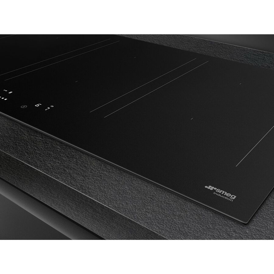Варочная поверхность Smeg SIM3964N индукционная 90см, прямой край, чёрный матовый
