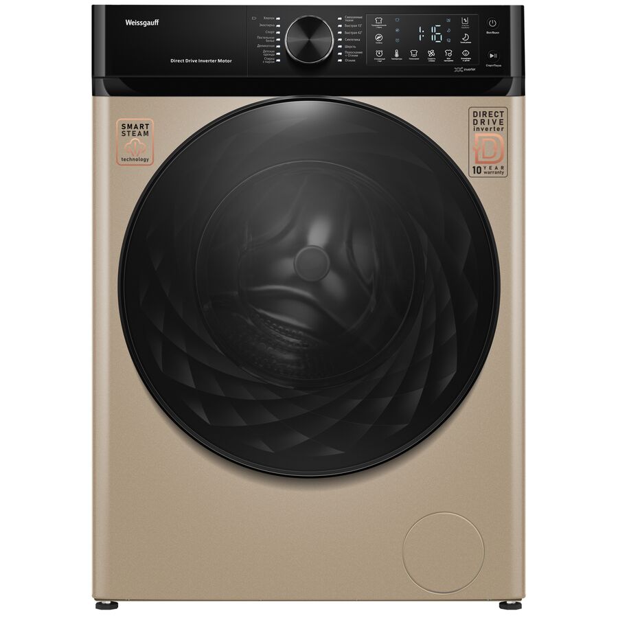 Стиральная машина Weissgauff WM 59411 Direct Drive Inverter Steam Champagne