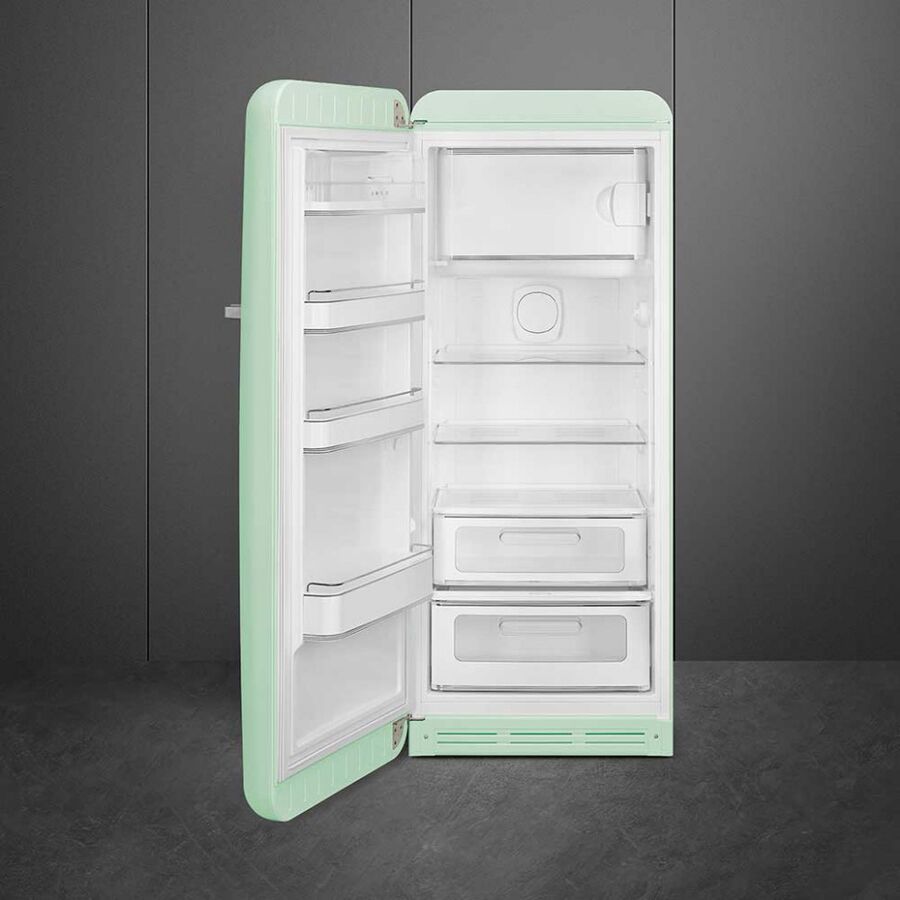Холодильник SMEG FAB28LPG6 отдельностоящий, стиль 50-х, однокамерный, внутренняя морозильная камера, объем 270л, LED освещение, инверторный компрессор