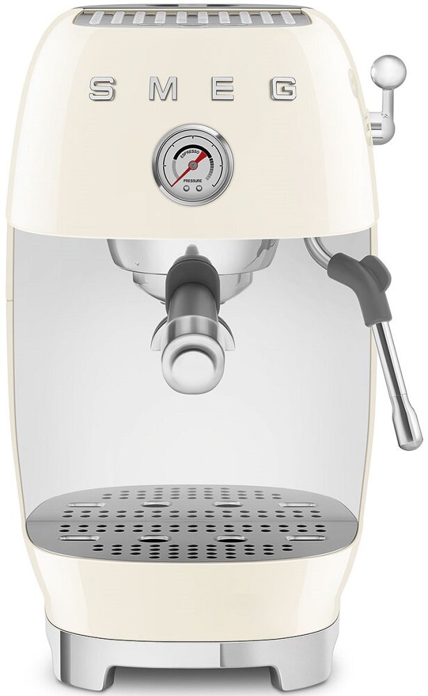 Кофемашина SMEG ECF03CREU стиль 50-х годов функция одинарный/двойной, сигнал о необходимости очистки, давление 15 бар, капучинатор