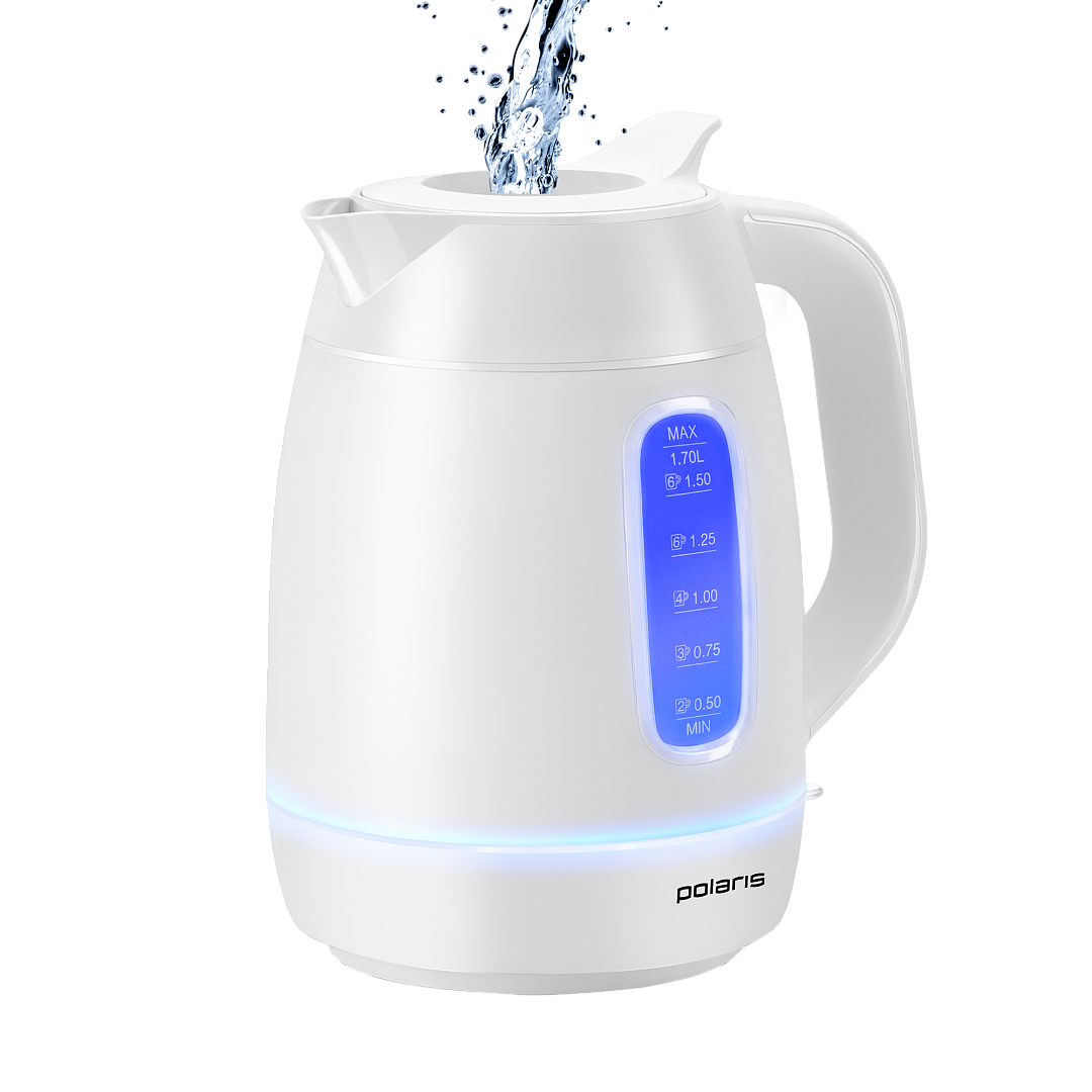 Электрочайник Polaris PWK 0723DDW 1.7л 2400Вт белый корпус пластик