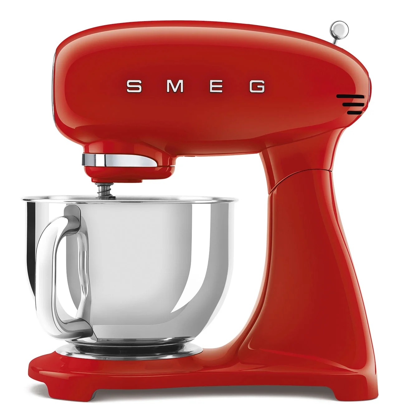 Планетарный миксер SMEG SMF05RDEU стиль 50-х гг, мощность 1000Вт, объем чаши 4.8л, 10 скоростей, красный