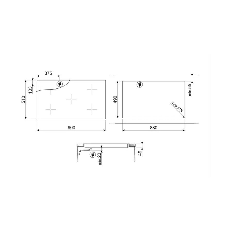 Варочная панель SMEG SI2M7953DW белое стекло