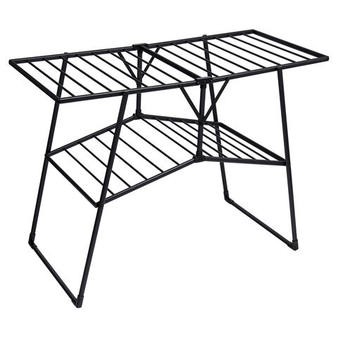 Сушилка для белья Laima Home 700475 Quatro Black раскладная 4 зоны, 2 уровня, 22 метра