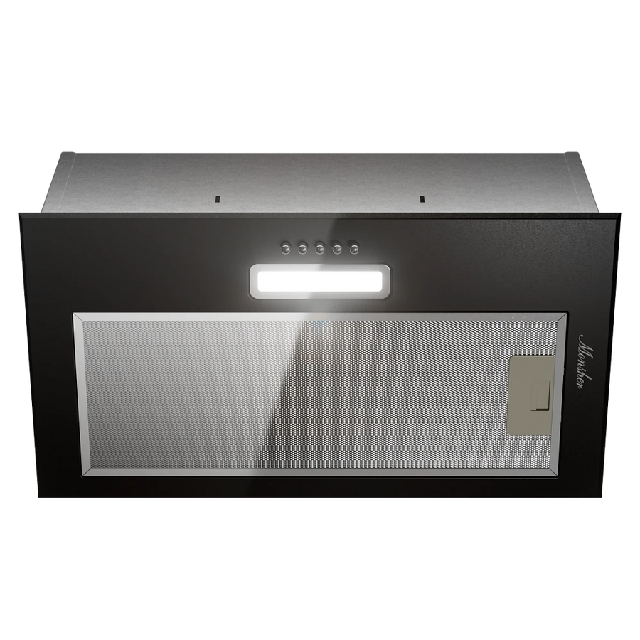 Вытяжка MONSHER Massy 61 Noir High-Tech, 52см, механическое управление, 3 скорости, 295м3/ч, обратный клапан, LED освещение