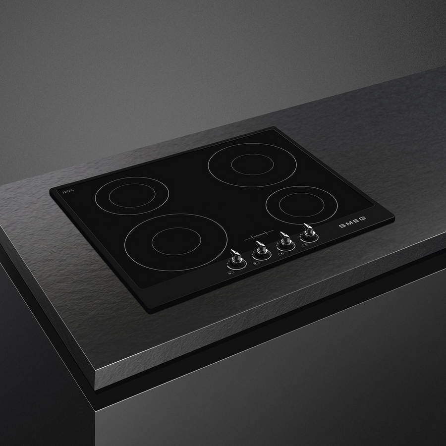 Встраиваемая индукционная панель SMEG SI964NM Victoria 60см, поворотные переключатели, черная, стеклокерамика
