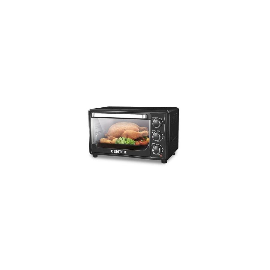 Электропечь Centek CT-1537-30 BLACK(черн) <30л> 1600Вт +противень, таймер 90мин, 4 реж., max 320°	¶