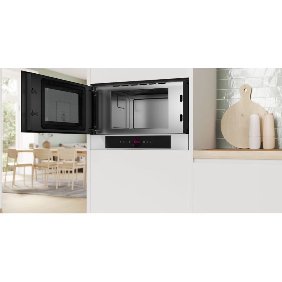 Встраиваемая микроволновая печь BOSCH BFL7221W1 белый 900Вт, 5 режимов, инвертер, 21 л, петли слева