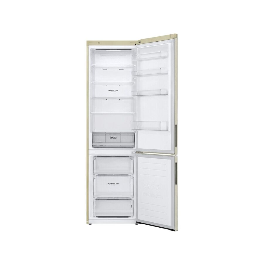 Холодильник LG GA-B509CEWL бежевый двухкамерный 59.50х203х68.20 см No Frost Общий объем холодильной камеры 277 л Общий объем холодильника 384 л