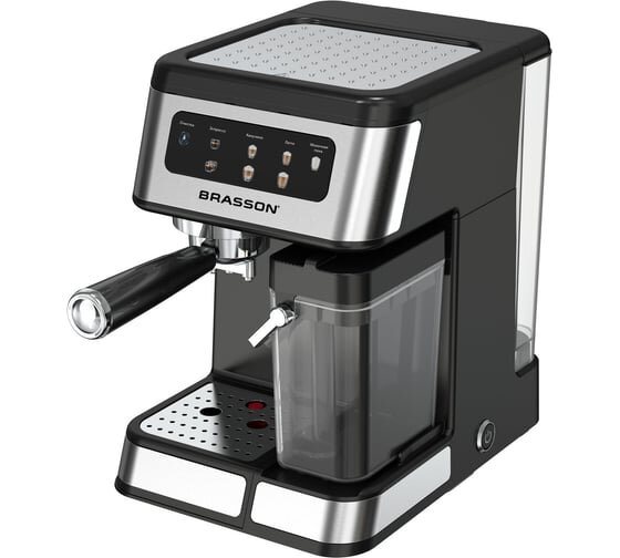 Кофеварка BRASSON CM-1830, 4 напитка, дисплей, 1,6л, 1250Вт, 20 бар