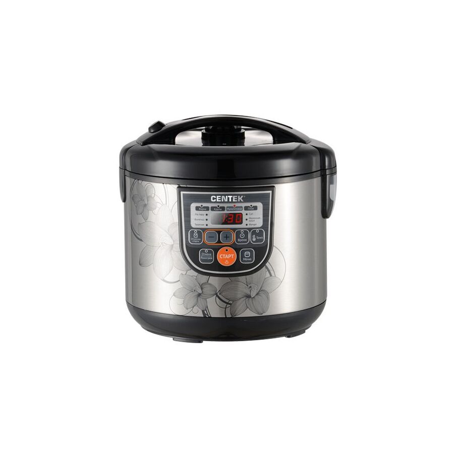 Мультиварка Centek CT-1498 Ceramic (чёрный, сталь) 700Вт, 5.0л, керамическое покрытие чаши, 10 пр-м.