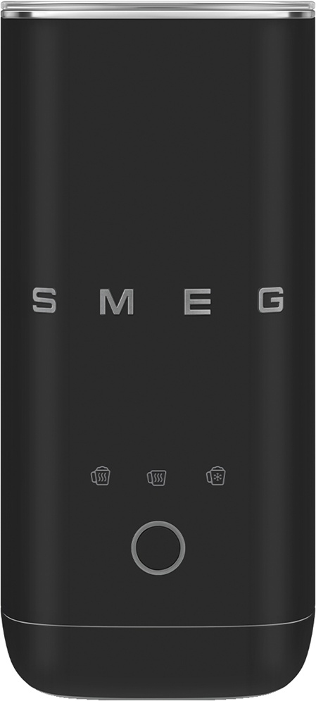 Вспениватель молока Smeg MFF02BLMEU стиль 50-х гг, мощность 500Вт, холодная/горячая пена, автоматическое отключение, кнопочное управление, черный