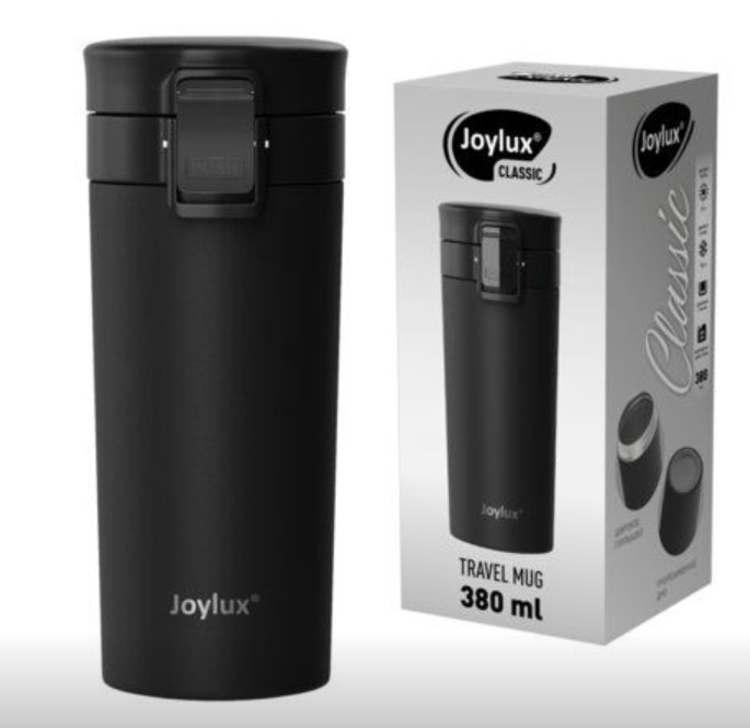 Термокружка JOYLUX Classic 700270 нерж, 380мл черный матовый