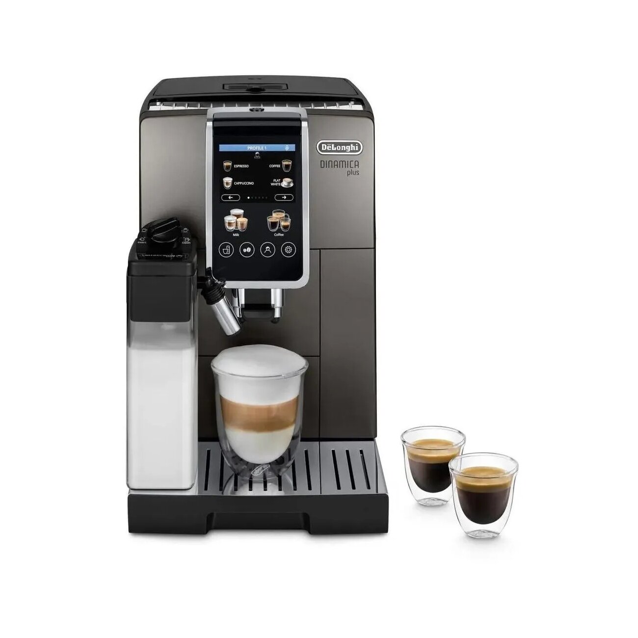 Кофемашина DeLonghi Dinamica Plus ECAM380.95.TB черный/серый