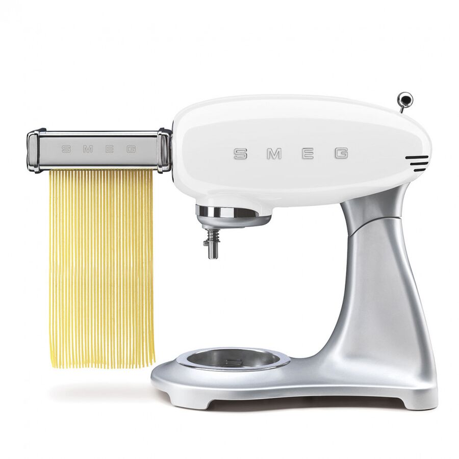 Миксер планетарный SMEG SMF04WHEU стиль 50-х гг, мощность 800Вт, объем чаши 4.8л, 10 скоростей, белый