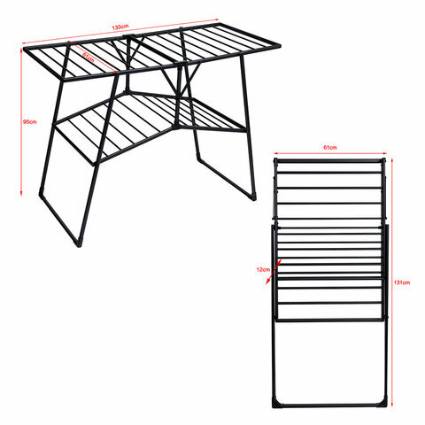 Сушилка для белья Laima Home 700475 Quatro Black раскладная 4 зоны, 2 уровня, 22 метра