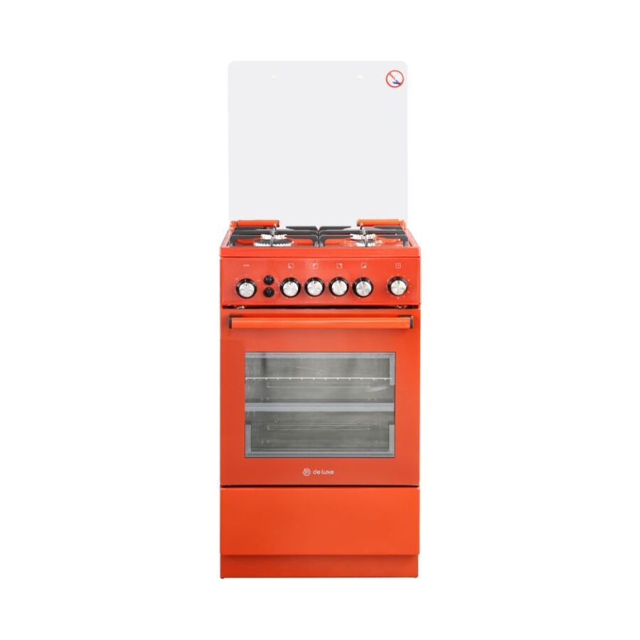 Плита De Luxe 5040.40г (кр) ЧР-017 терракотовый (стеклянная крышка) реш.чугун