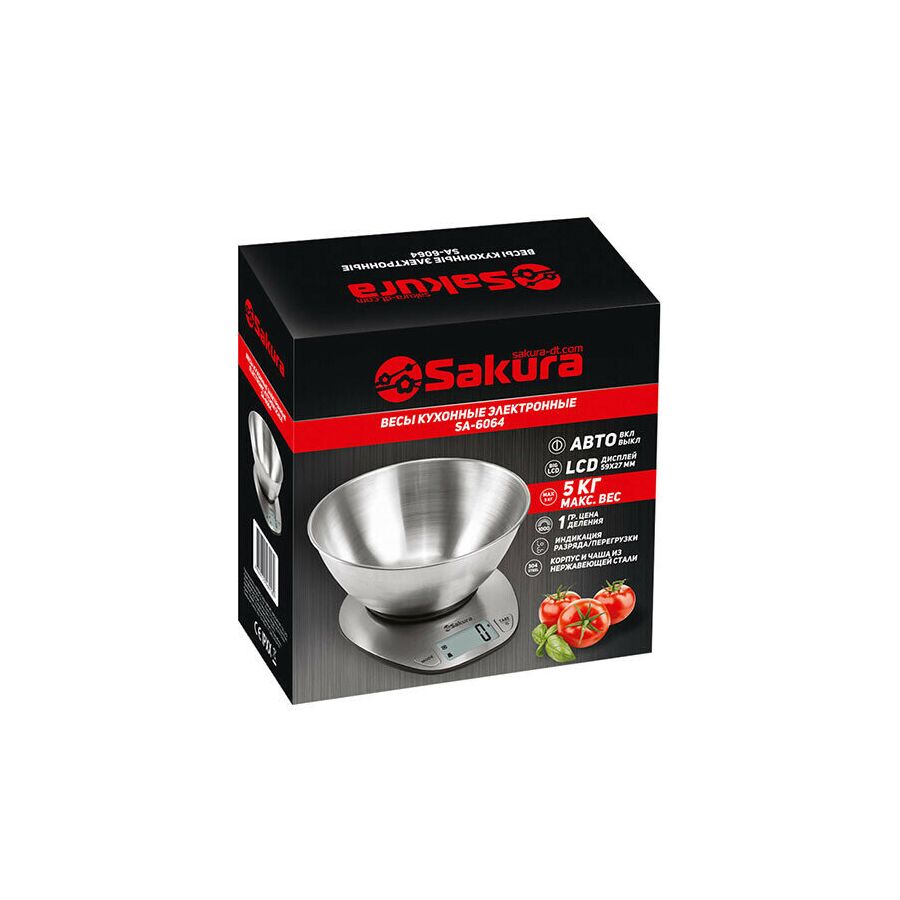 Весы кухонные Sakura SA-6064 нерж