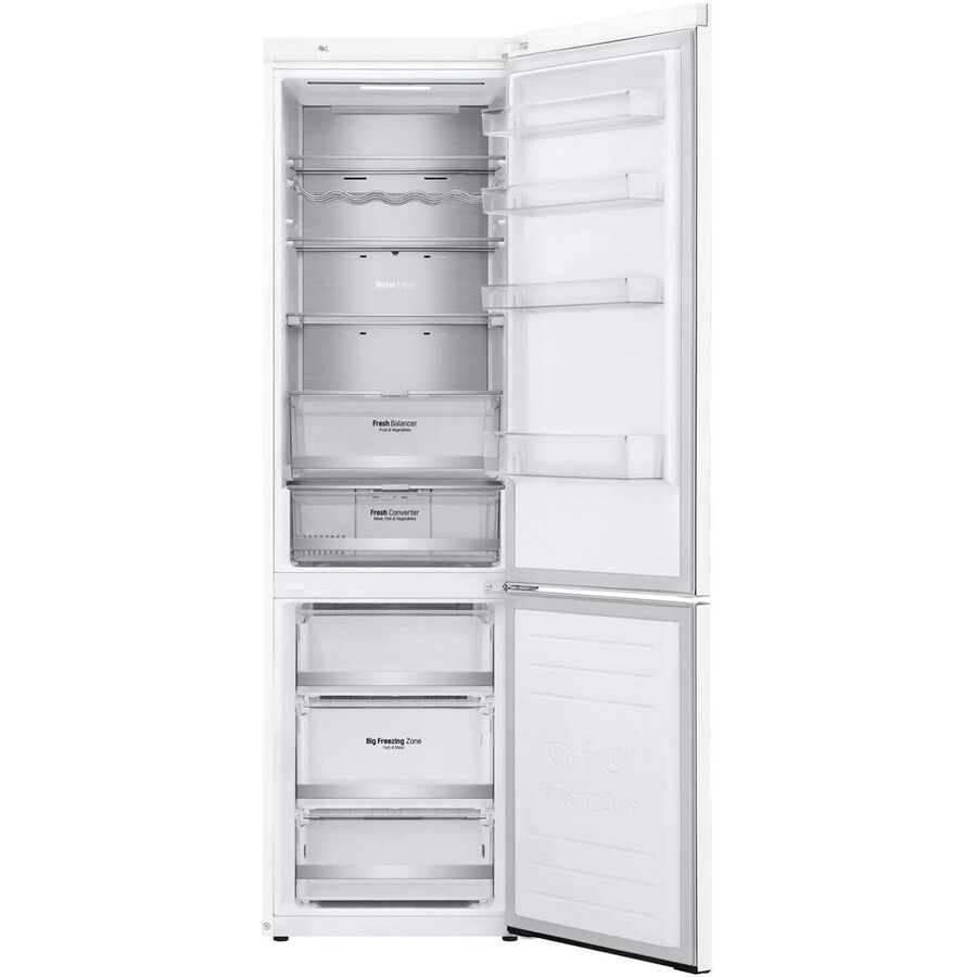 Холодильник LG GA-B509SVUM белый двухкамерный 203x59.5x68.2см Общий объем холодильной камеры 277 л Общий объем морозильной камеры 107 л