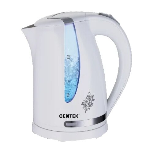 Чайник Centek СТ-0040 (белый) 1.8л 2200Вт. открывание кнопкой. внутренняя подсветка