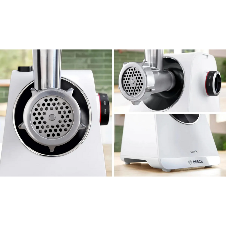 Мясорубка Bosch MFWS609W белый/черный