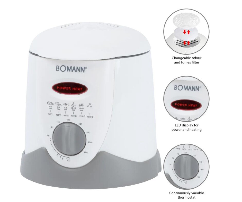 Фритюрница-фондю Bomann FFR 1290 CB weis-grau