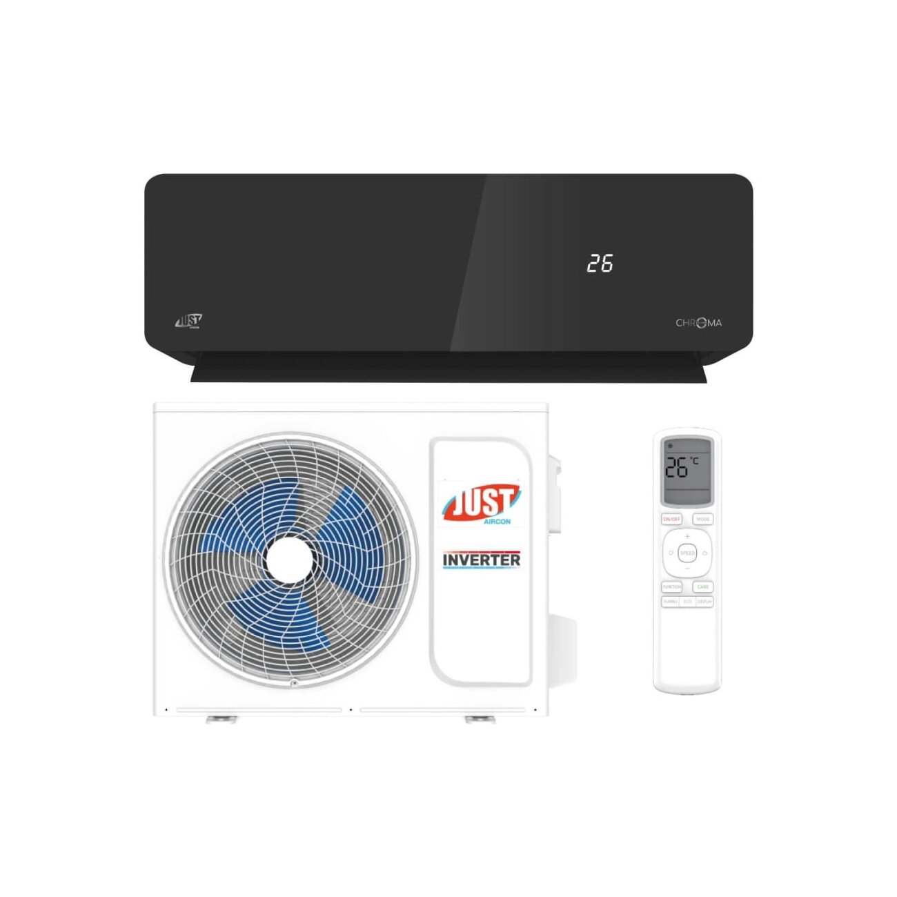 Кондиционер Just AIRCON JAC-10HPSIA/CAC/JACO-10HPSIA/CAU Chroma inverter черный