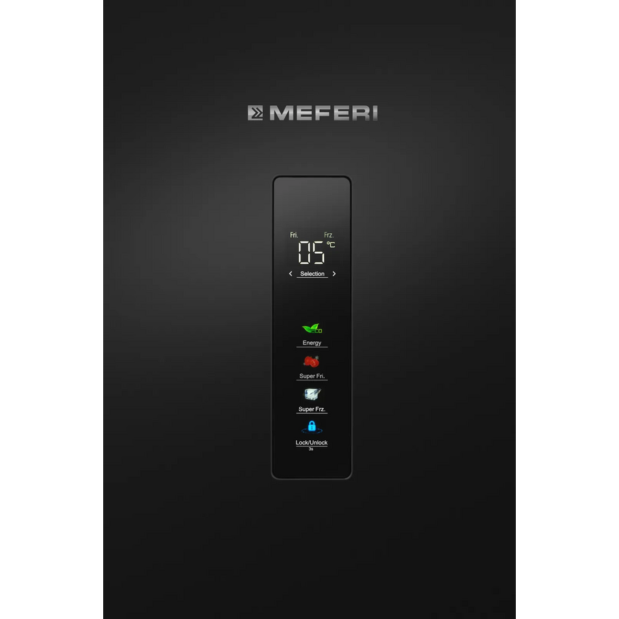 Холодильник отдельностоящий с инвертором MEFERI MFR200BK Total No Frost Combi Ultra